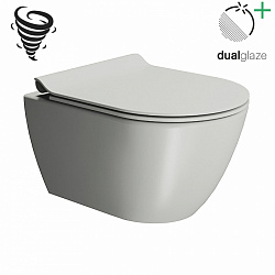 GSI Pura, подвесной безободковый унитаз 36х50 см (без сиденья), Swirlflush, Dualglaze, цвет Cenere