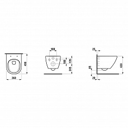 Laufen Lua 8.2008.3.0, подвесной безободковый унитаз 36x52 см (без сиденья), цвет белый глянцевый