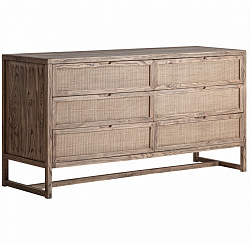 Комод Vical Byremo 38243, 159х50хh80 см, из массива вяза, коричневый