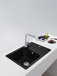 Franke Urban UBG 611-78L, встраиваемая (2 варианта) кухонная мойка 78х50хh22 см, 
цвет оникс