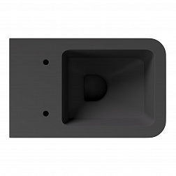 Alice Hide Square, подвесной безободковый унитаз 35x55 см (без сиденья), Aliglaze+, цвет черный матовый