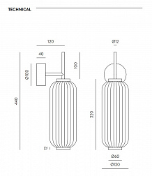 Aromas del Campo Elma, бра, цвет матовое золото