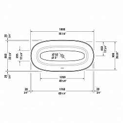 Duravit White Tulip, ванна отдельностоящая 180х90хh63 см, цвет белый глянцевый