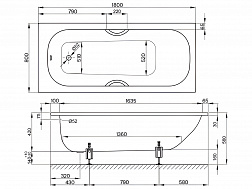 Стальная ванна Bette Form 180х80, 2950-000 AD встраиваемая, белый