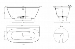 Salini Sofia Wall, ванна пристенная 170х80хh58 см, S-Stone, цвет белый матовый