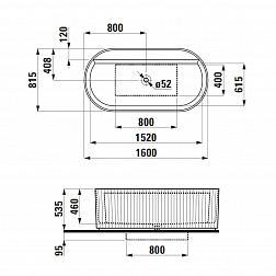 Laufen Sonar, ванна пристенная с рельефом 160х81.5хh53.5 см, Marbond, 
цвет белый матовый