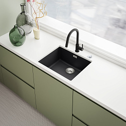 Franke Sirius SID 110-50, встраиваемая снизу кухонная мойка 52.5х44хh20 см, цвет оникс