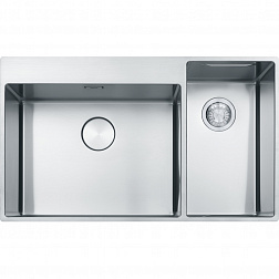 Franke Box Center BWX 220-54-27TL, встраиваемая (2 варианта) кухонная мойка 86х51хh20 см, цвет полированная сталь