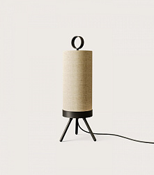 Aromas del Campo Nooi, настольная лампа S1276 с диммером, абажур из льна, цвет черный матовый