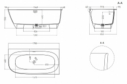 Salini Sofia Corner, ванна пристенная правая 170х85хh59 см, S-Sense, цвет белый глянцевый