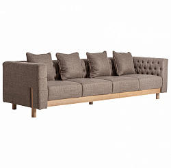 Диван Vical Carlton 36354, 269х89хh77 см, ножки из массива сосны, коричневый полиэстер