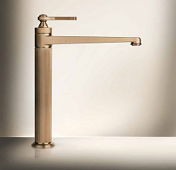Gessi Venti20, высокий смеситель для раковины, без донного клапана, цвет брашированная бронза PVD