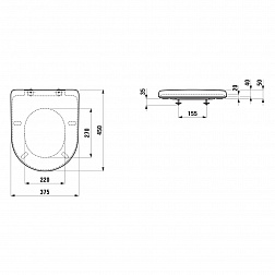 Laufen Pro 6.2096.6.3, комплект подвесного унитаза 36x53 см, с сиденьем 8.9395.9, цвет белый глянцевый