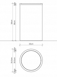 Decor Walther Universal, напольная корзина для белья 55л, с вращающейся крышкой, цвет белый матовый