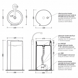 Раковина Flaminia Roll MR44C, напольная Ø44хh85 см, слив в пол, белый глянцевый
