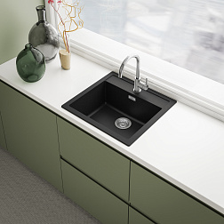 Franke Sirius SID 610, встраиваемая сверху кухонная мойка 56х53хh20 см, 
цвет оникс