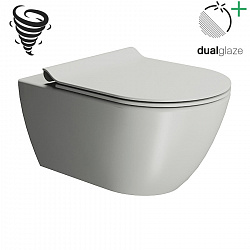 GSI Pura, подвесной безободковый унитаз 36х55 см (без сиденья), Swirlflush, Dualglaze, цвет Cenere