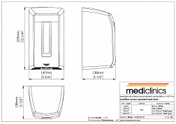 Mediclinics Smartflow, автоматическая сушилка для рук, цвет черный