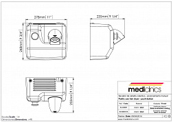 Mediclinics Industrial, подвесной фен с кнопочным включением, цвет белый