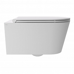 Alice Hide Round, подвесной безободковый унитаз 37x57 см (без сиденья), Aliglaze+, цвет белый глянцевый