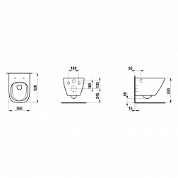 Laufen Lua 8.2008.0.0, подвесной безободковый унитаз 36x49 см (без сиденья), цвет белый глянцевый