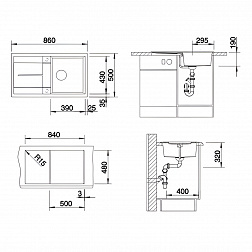 Кухонная мойка BLANCO METRA 5 S кофе 515041 клапан- автомат