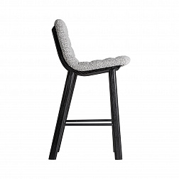 Барный стул Vical Jacquard 36775, 47х59хh106 см, серая ткань, ножки из массива вяза, цвет темное дерево