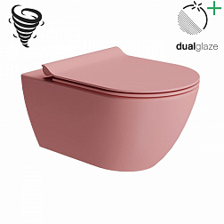 GSI Pura, подвесной безободковый унитаз 36х55 см (без сиденья), Swirlflush, Dualglaze, цвет Blush