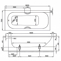Стальная ванна Bette Form 160х70, 2942-000 AD AS встраиваемая, с покрытием Anti-Slip Sense, белый