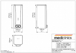 Mediclinics Industrial, подвесной дозатор жидкого мыла 1.5л, 10х12.8хh27.5 см, цвет полированная сталь