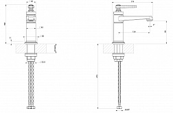 Gessi Venti20, смеситель для раковины, без донного клапана, цвет никель PVD
