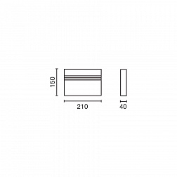 Настенный светильник BLIT APLIQUE 210mm 20W 3000K CRI90 черный CASAMBI