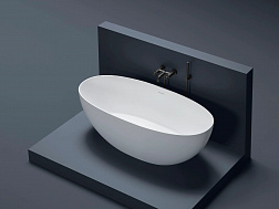Treesse Vera, ванна отдельностоящая 150х75хh55 см, Solid Surface, цвет белый матовый