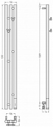 Cунержа Терция 3.0, 31-5845-1211, п/с электрический 13.8х10.6xh120 см, провод с вилкой, с крючками, цвет черный матовый