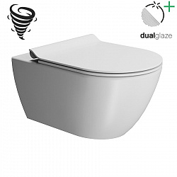 GSI Pura, подвесной безободковый унитаз 36х55 см (без сиденья), Swirlflush, Dualglaze, цвет белый матовый