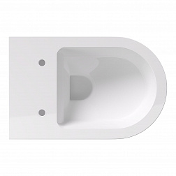 Alice Hide Round, подвесной безободковый унитаз 37x57 см (без сиденья), Aliglaze+, цвет белый глянцевый
