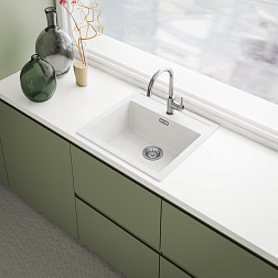 Franke Sirius SID 610, встраиваемая сверху кухонная мойка 56х53хh20 см, 
цвет белый