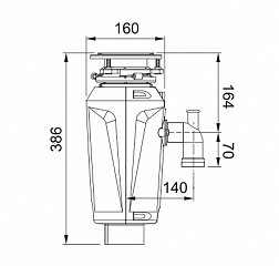 Franke Slim125, измельчитель пищевых отходов 16хh38.6 см, с пневмокнопкой