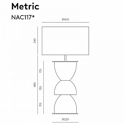 Aromas del Campo Metric, настольная лампа NAC117, керамика терракот, черный абажур, цвет черный матовый