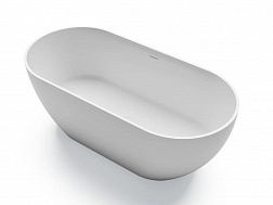 Treesse Clivia, ванна отдельностоящая 160х75хh57 см, Solid Surface, цвет белый матовый