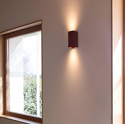 Faro Lune SQ 2L, настенный прямоугольный светильник 40549, цвет терракотовый