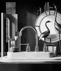 Gessi Venti20, смеситель для раковины 3 отверстия h28.1 см, без донного клапана, цвет хром