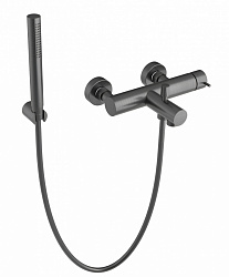Cмеситель для ванны Oioli Micro MIVE010RO/C97, с набором для душа, оружейная сталь