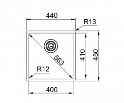 Franke Box BXX 210-40, встраиваемая (3 варианта) кухонная мойка 44х45хh20 см, цвет полированная сталь