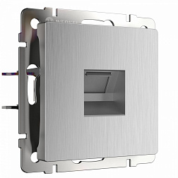 W1181009/ Розетка Ethernet RJ-45 (cеребряный рифленый)