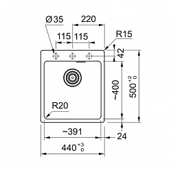 Мойка MRG 610-39 FTL Черный матовый стоп-вент.