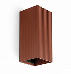 Faro Lune SQ 2L, настенный прямоугольный светильник 40568, с рифлениями, цвет терракотовый