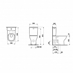 Laufen Lua 8.2408.1.0, напольный унитаз моноблок 36х65хh42 см (без сиденья), цвет белый глянцевый