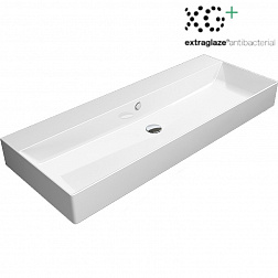 GSI Kube X, накладная/подвесная раковина 120х47хh16 см, Extraglaze, цвет белый глянцевый