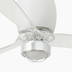 Потолочный вентилятор Eterfan мат. LED белый/прозрачный 128 см